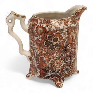 Vintage Arnart Royal Paisley Orange Floral Creamer | Small Pitcher | Marked 1709